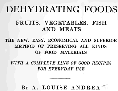 1920 Dehydrating Foods
